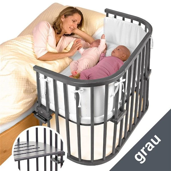 Babybay Maxi Beistellbett Schiefergrau Lackiert Stillbett - Zum Aktionspreis 3 Babybay Maxi Beistellbett Schiefergrau Lackiert Stillbett - Zum Aktionspreis