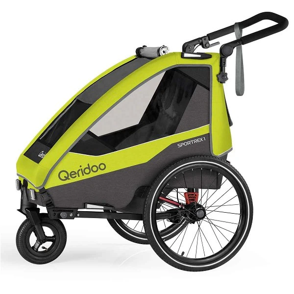 Qeridoo Sportrex 1 Fahrradanhänger Lime Green 2023 Limitiertes Design 4 Qeridoo Sportrex 1 Fahrradanhänger Lime Green 2023 Limitiertes Design – Bild 2