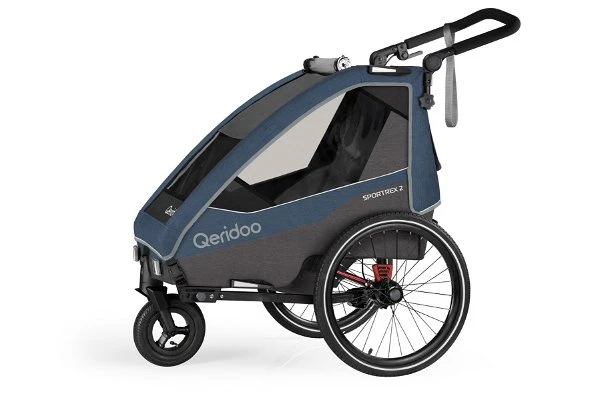 Qeridoo Sportrex 2 Fahrradanhänger Jeans Blue 2023 Limitiertes Design 3 Qeridoo Sportrex 2 Fahrradanhänger Jeans Blue 2023 Limitiertes Design