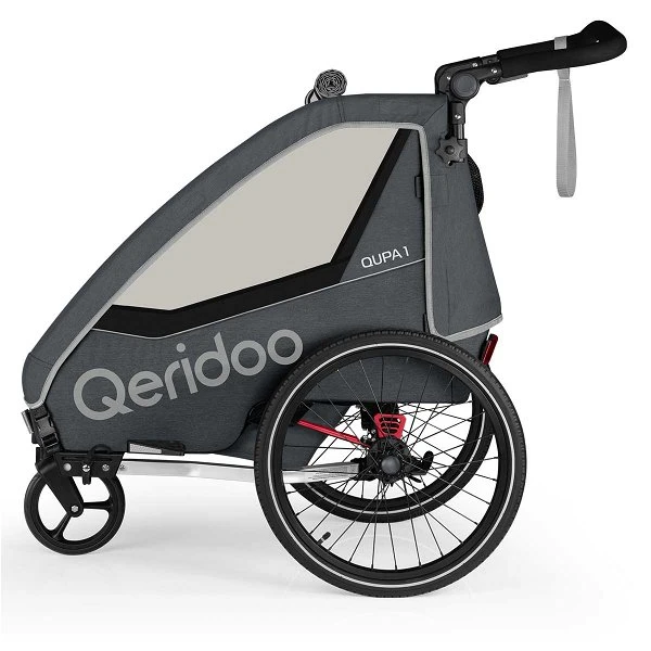 Qeridoo Qupa1 Grey Fahrradanhänger 360-Grad-Buggyrad Und Deichsel 2023 4 Qeridoo Qupa1 Grey Fahrradanhänger 360-Grad-Buggyrad Und Deichsel 2023 – Bild 2