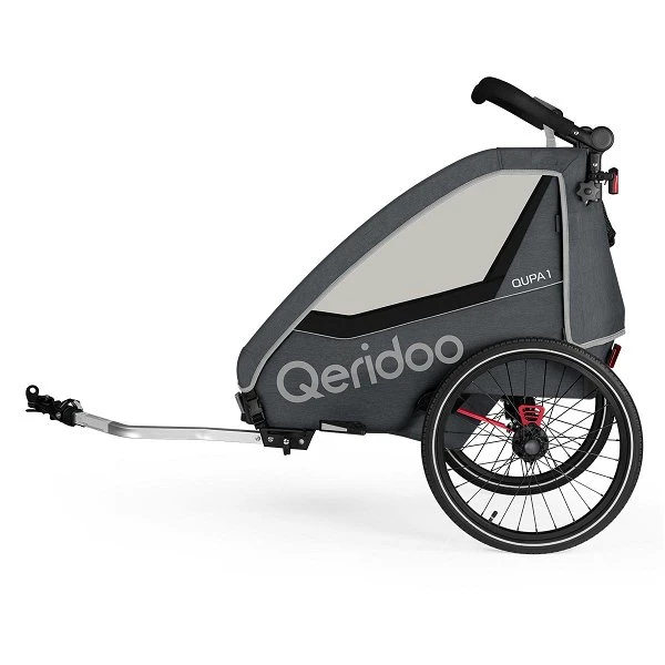 Qeridoo Qupa1 Grey Fahrradanhänger 360-Grad-Buggyrad Und Deichsel 2023 3 Qeridoo Qupa1 Grey Fahrradanhänger 360-Grad-Buggyrad Und Deichsel 2023