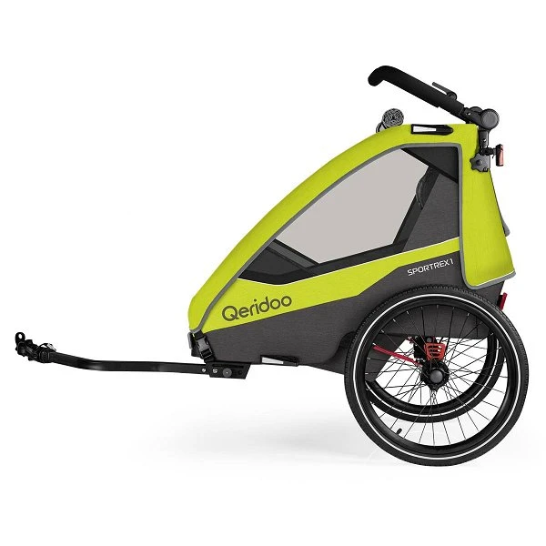 Qeridoo Sportrex 1 Fahrradanhänger Lime Green 2023 Limitiertes Design 3 Qeridoo Sportrex 1 Fahrradanhänger Lime Green 2023 Limitiertes Design