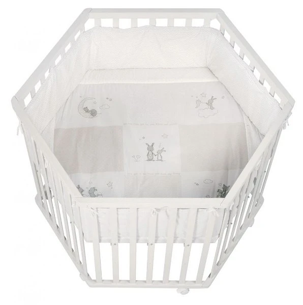 Roba Laufgitter Fox & Bunny Weiß, 6-eckig 120 Cm 4 Roba Laufgitter Fox & Bunny Weiß, 6-eckig 120 Cm – Bild 2