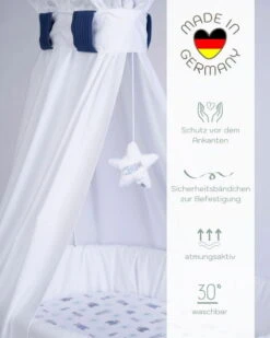 Mionido Stubenwagen Maxi Natur Pyjamabär Blau Mit Garnierung, Matratze Und Matratzenbezug 11 Mionido Stubenwagen Maxi Natur Pyjamabär Blau Mit Garnierung, Matratze Und Matratzenbezug -Kinder Geschäft 0300 23 17