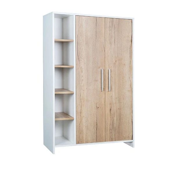 Schardt Eco Plus Kleiderschrank 2 Türen + Regal Weiß/Halifax Eiche 3 Schardt Eco Plus Kleiderschrank 2 Türen + Regal Weiß/Halifax Eiche