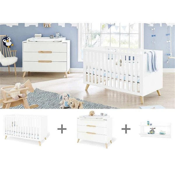 Pinolino Move Sparset Breit Inkl. Wandregal Wickelkommode & Kinderbett 3 Pinolino Move Sparset Breit Inkl. Wandregal Wickelkommode & Kinderbett