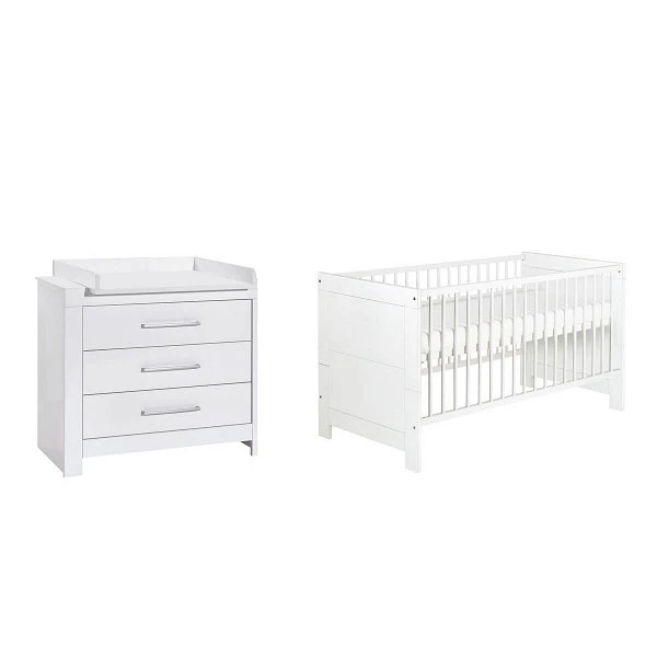 Schardt Nordic White Sparset Mit Umbauseiten Wickelkommode & Babybett - Dekor Weiß 3 Schardt Nordic White Sparset Mit Umbauseiten Wickelkommode & Babybett - Dekor Weiß