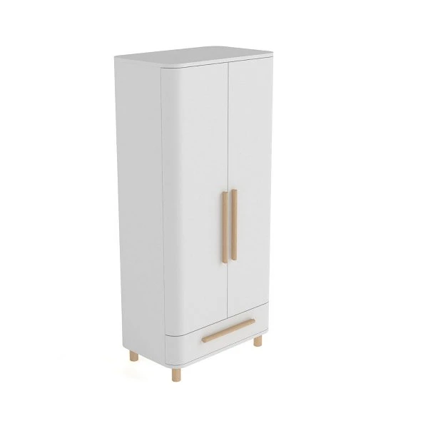 Nature Kid Milan Kleiderschrank Natur / Weiß 2-türig 3 Nature Kid Milan Kleiderschrank Natur / Weiß 2-türig