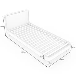 Nature Kid Jugendzimmer Set Milan 3-teilig 18 Nature Kid Jugendzimmer Set Milan 3-teilig -Kinder Geschäft 100268 100269 einzelbett milan skizze1zu1 2