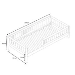 Nature Kid Lilly Einzelbett Weiß 90x200 Cm 8 Nature Kid Lilly Einzelbett Weiß 90x200 Cm -Kinder Geschäft 100273 lilly basicbett weiss sketch