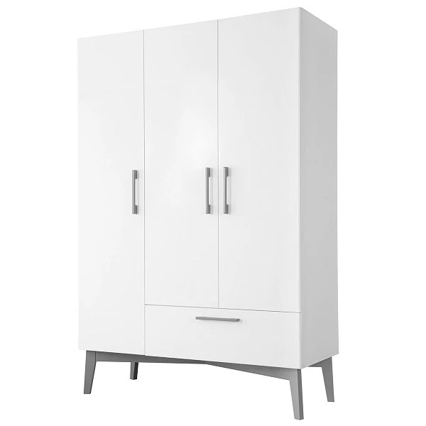 Roba Mika Kleiderschrank 3T Weiß/grau 3 Roba Mika Kleiderschrank 3T Weiß/grau