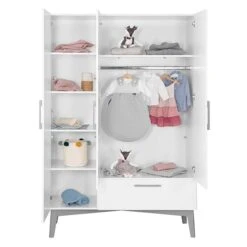 Roba Mika Kleiderschrank 3T Weiß/grau 5 Roba Mika Kleiderschrank 3T Weiß/grau -Kinder Geschäft 1012829 kinderzimmerset 05 f 1