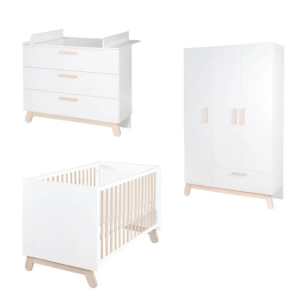 Roba Clara Kinderzimmer 3T Weiß Bett, Wickelkommode, Schrank 3 Roba Clara Kinderzimmer 3T Weiß Bett, Wickelkommode, Schrank