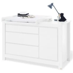 Pinolino Milk Sparset Extrabreit Inkl. Wandregal Kinderbett & Wickelkommode -Kinder Geschäft 133424x 1