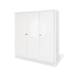 Pinolino Smilla Kleiderschrank Groß 3 Türen Kiefer Massiv, Weiß Lasiert - Zum Toppreis