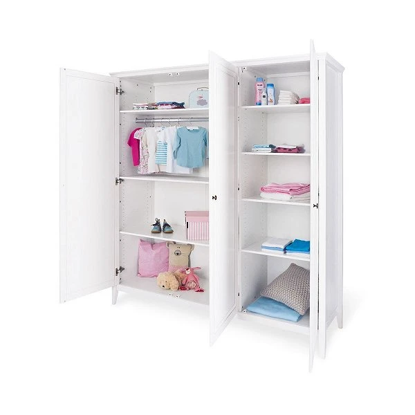 Pinolino Smilla Kleiderschrank Groß 3 Türen Kiefer Massiv, Weiß Lasiert - Zum Toppreis 4 Pinolino Smilla Kleiderschrank Groß 3 Türen Kiefer Massiv, Weiß Lasiert - Zum Toppreis – Bild 2