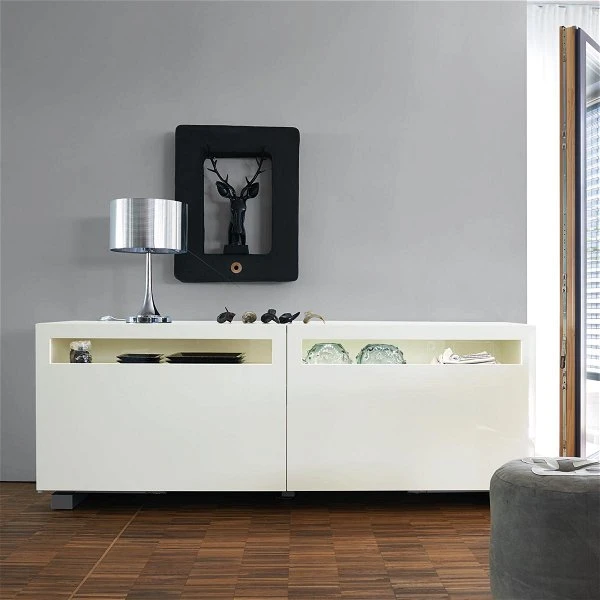 Now! Vision By Hülsta Sideboard 4R 2 Schiebetüren 70,4x211,3x52 - Lack-weiß /Lack-Hochglanz-weiß 3 Now! Vision By Hülsta Sideboard 4R 2 Schiebetüren 70,4x211,3x52 - Lack-weiß /Lack-Hochglanz-weiß