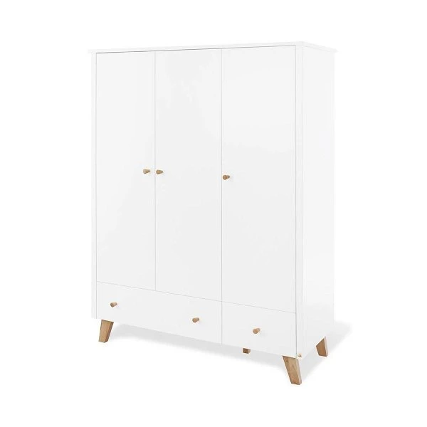 Pinolino Pan Kleiderschrank Groß 3T, 2S MDF Weiß / Eiche Massiv - Zum Toppreis 3 Pinolino Pan Kleiderschrank Groß 3T, 2S MDF Weiß / Eiche Massiv - Zum Toppreis