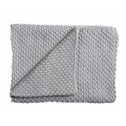 Schardt Strickdecke Hellgrau 75x100 Cm Tagesdecke - 100% Baumwolle