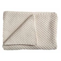 Schardt Strickdecke Natur 75x100 Cm Tagesdecke - 100% Baumwolle