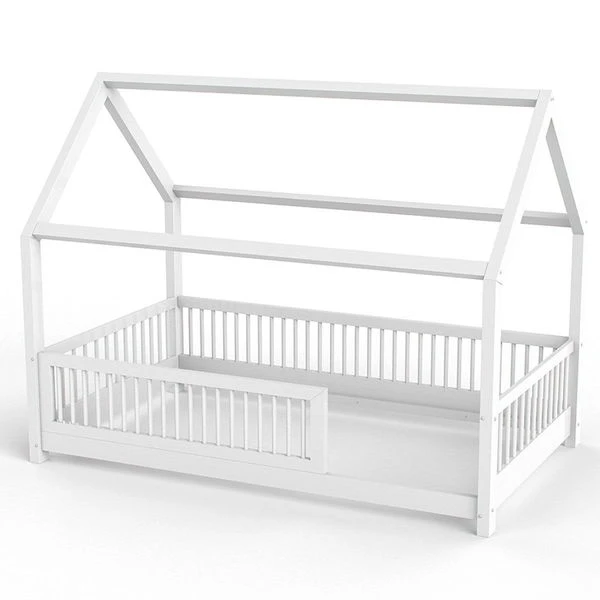 Nature Kid Sara Hüttenbett Weiß Mit Giebel Mit Rundsprossen 4 Nature Kid Sara Hüttenbett Weiß Mit Giebel Mit Rundsprossen – Bild 2