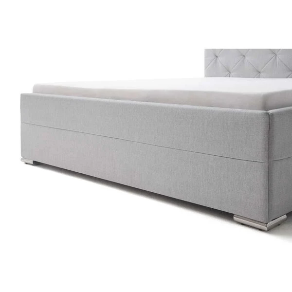 Meise Möbel Chicago Polsterbett Hellgrau 180 X 200 Cm Mit Chromfüßen 5 Meise Möbel Chicago Polsterbett Hellgrau 180 X 200 Cm Mit Chromfüßen – Bild 3