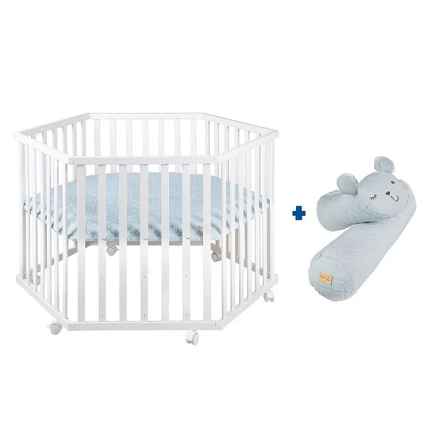 Roba Laufgitter Roba Style Türkis & Bettschlange Weiß, 6-eckig 3 Roba Laufgitter Roba Style Türkis & Bettschlange Weiß, 6-eckig