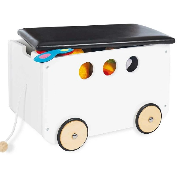 Pinolino Jim Spielzeugkiste Mit Rollen Aus MDF Mit Kunstlederdeckel 3 Pinolino Jim Spielzeugkiste Mit Rollen Aus MDF Mit Kunstlederdeckel