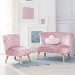 Roba Lil Sofa Set Groß Roba Style Rosa/mauve Inkl. Kindersofa, Kindersessel & Dekokissen Wolke