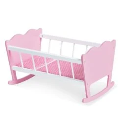 Pinolino Puppenwiege Jasmin Komplett, 4-teilig Rosa Und Weiß Lackiert Zum Toppreis