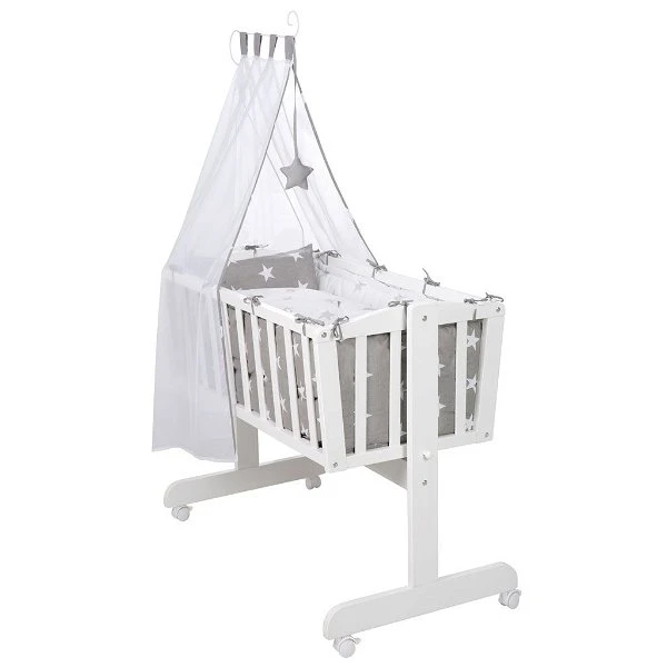 Roba Komplettwiegen-Set Weiß Inklusive Textiler Ausstattung Little Stars 4 Roba Komplettwiegen-Set Weiß Inklusive Textiler Ausstattung Little Stars – Bild 2