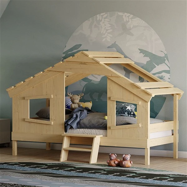 Artkid Cosmo Hausbett Aus Kiefer Natur Liegefläche 90 X 200 Cm 4 Artkid Cosmo Hausbett Aus Kiefer Natur Liegefläche 90 X 200 Cm – Bild 2