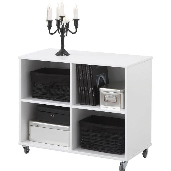 Hoppekids Regal Auf Rollen - Weiß 4 Fächer - Gut Kombinierbar 3 Hoppekids Regal Auf Rollen - Weiß 4 Fächer - Gut Kombinierbar