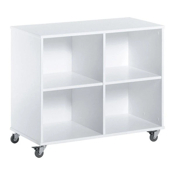 Hoppekids Regal Auf Rollen - Weiß 4 Fächer - Gut Kombinierbar 4 Hoppekids Regal Auf Rollen - Weiß 4 Fächer - Gut Kombinierbar – Bild 2