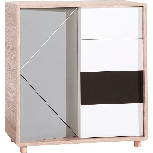 VOX Evolve Kommode Niedrig Oak/white/black/grey 4 VOX Evolve Kommode Niedrig Oak/white/black/grey – Bild 2