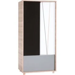 VOX Evolve Kleiderschrank 2türig Oak/white Black/grey