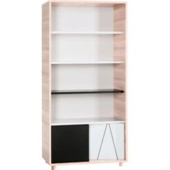 VOX Evolve Bücherregal Oak/white/black/grey