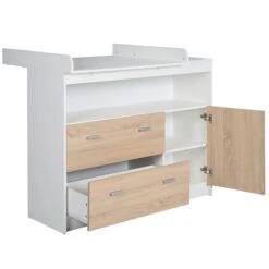 Roba Gabriella Wickelkommode Weiß/Sonoma Eiche 2 Schubladen, 1 Tür Und 1 Offenes Fach -Kinder Geschäft 42473 gabriella wickelkommode f 2 2