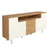 Now! Time By Hülsta Sideboard Mit Füßen 88,9x190x45 Lack-weiß/Natureiche -Kinder Geschäft 4330 46200 huelsta now time 104666f4 2