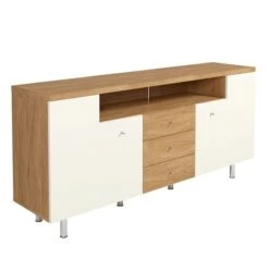 Now! Time By Hülsta Sideboard Mit Füßen 88,9x190x45 Lack-weiß/Natureiche