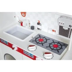 Roba Kinderküche Groß Weiß/rot Spielküche Mit Liebevoller Bedruckung -Kinder Geschäft 480226 kinderkueche detail2 300