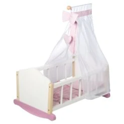 Roba Puppenwiege Scarlett Inkl. Textiler Ausstattung Mit Kronenmotiv