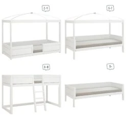 LIFETIME 4 In 1 Bett Für Himmel 49611 Leicht Umzuwandeln | 2 Farben Wählbar