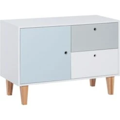 VOX Concept Niedrige Kommode White/sky Blue Grey/graphite