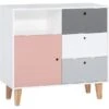 VOX Concept Kommode White/graphite/grey/pink