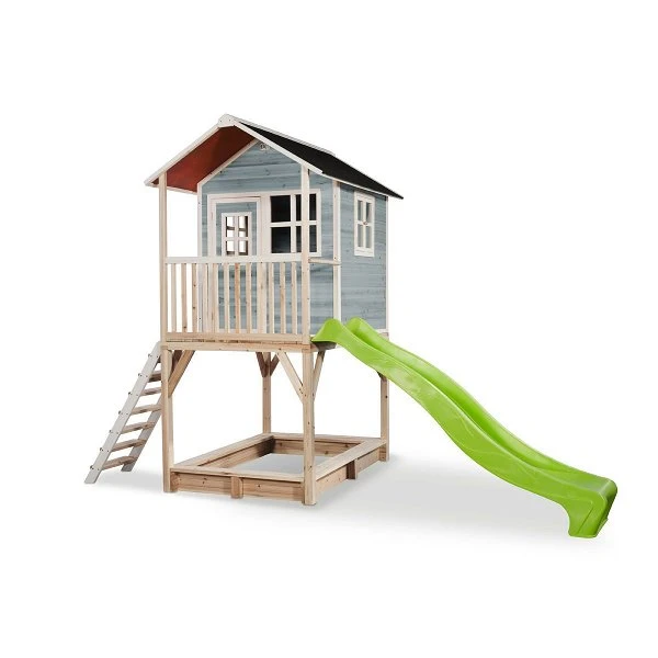 EXIT TOYS EXIT Loft 700 Holzspielhaus - Blau Extra Hoch - Mit Sandkasten, Rutsche & Geländer 3 EXIT TOYS EXIT Loft 700 Holzspielhaus - Blau Extra Hoch - Mit Sandkasten, Rutsche & Geländer