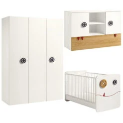 Hülsta Now! Minimo Kinderzimmer 3-türig Weiß/natur Inkl. Wickelaufsatz Zum Aktionspreis
