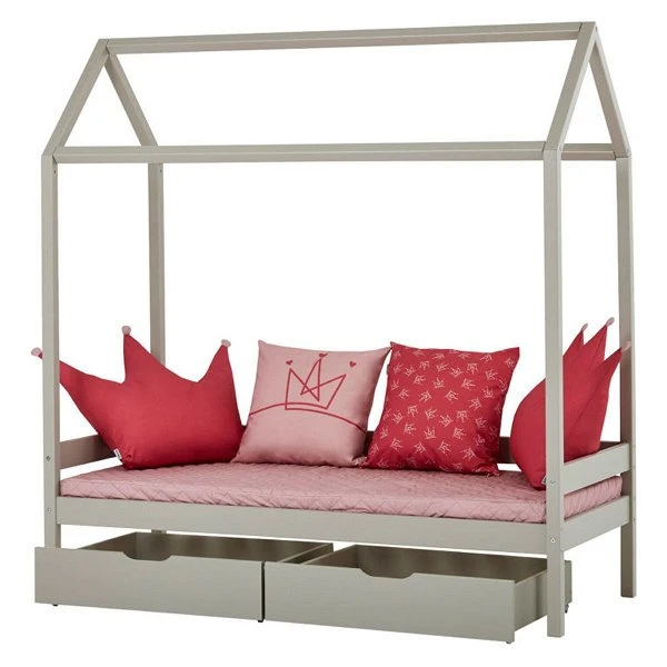 Hoppekids ECO Comfort Hausbett Dove Grey Kinderbett In 70 X 160 Cm - Mit Hausdach 4 Hoppekids ECO Comfort Hausbett Dove Grey Kinderbett In 70 X 160 Cm - Mit Hausdach – Bild 2