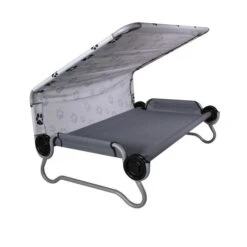 Dog-Bed L Das Camping Hundebett Von Disc-O-Bed Mit Sonnendach Belastbar Bis 91 Kg