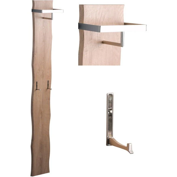 HomeTrends4You Garderobe Zürs 2 Dekor Eiche | Metall Edelstahloptik 3 HomeTrends4You Garderobe Zürs 2 Dekor Eiche | Metall Edelstahloptik – Bild 2